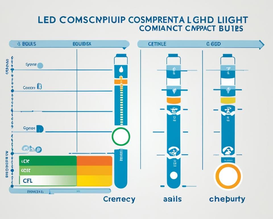 Vergelijking van energieverbruik tussen LED-lampen en spaarlampen