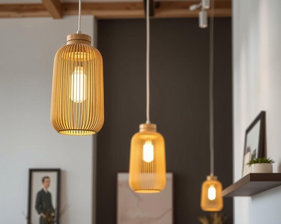 Hanglampen met een modern bamboedesign