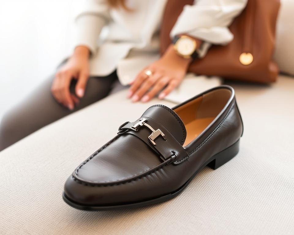 Hermès leren loafers: Voor een chique en casual look