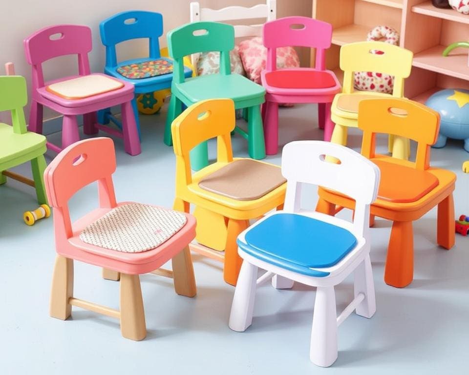 Kinderstoelen met een antislipzitvlak