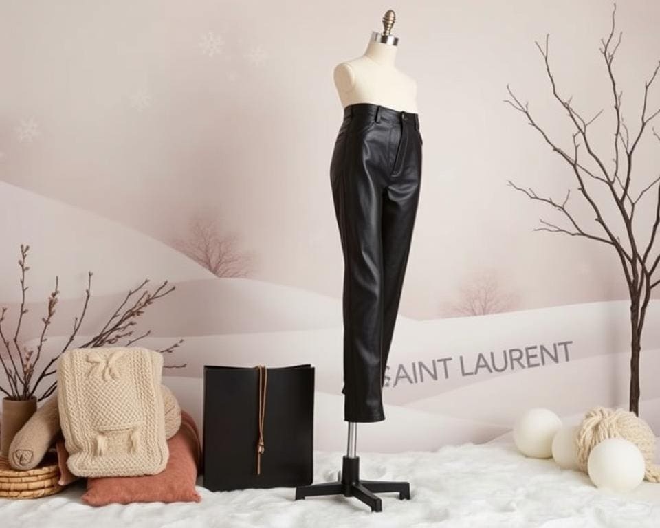 Saint Laurent leren broeken: Voor een verfijnde winterstijl