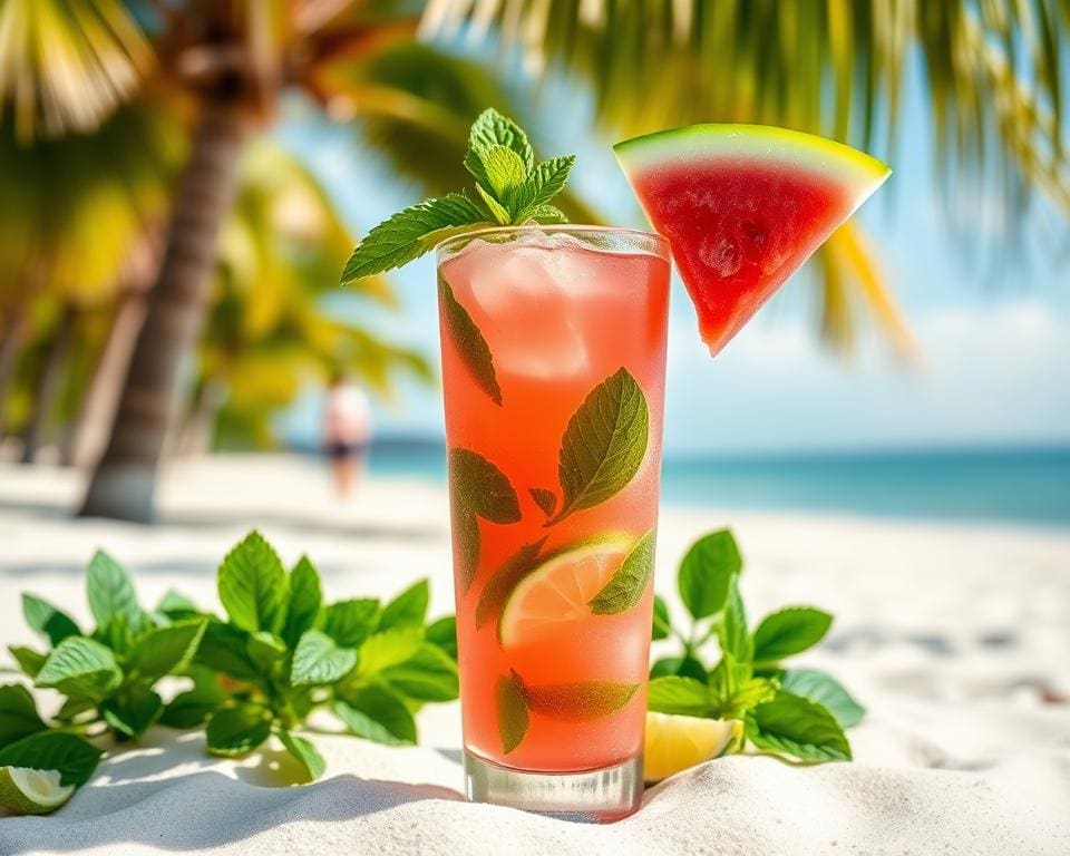 Tropische Watermelon Mojito zonder alcohol