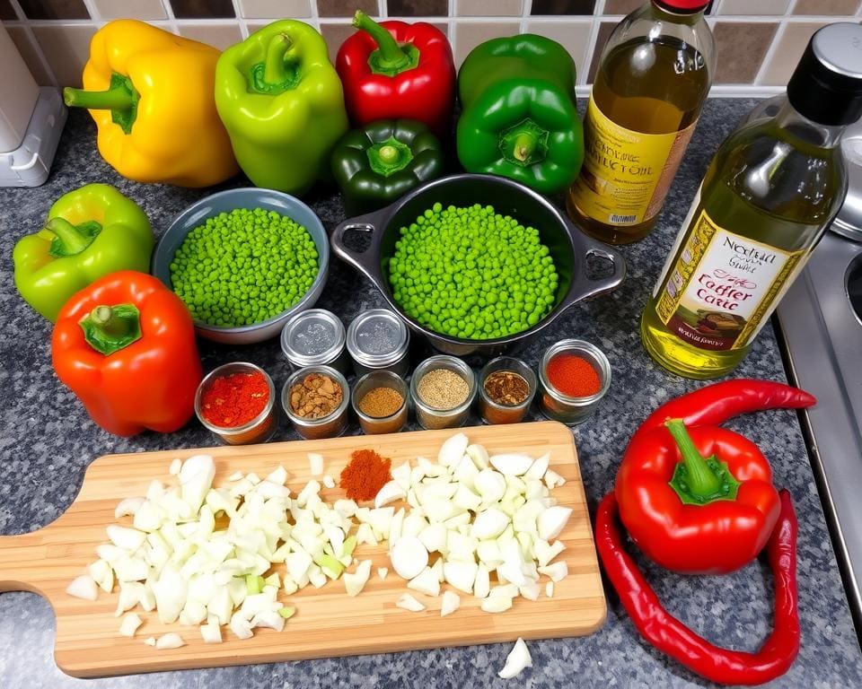 benodigdheden recept gevulde paprika's