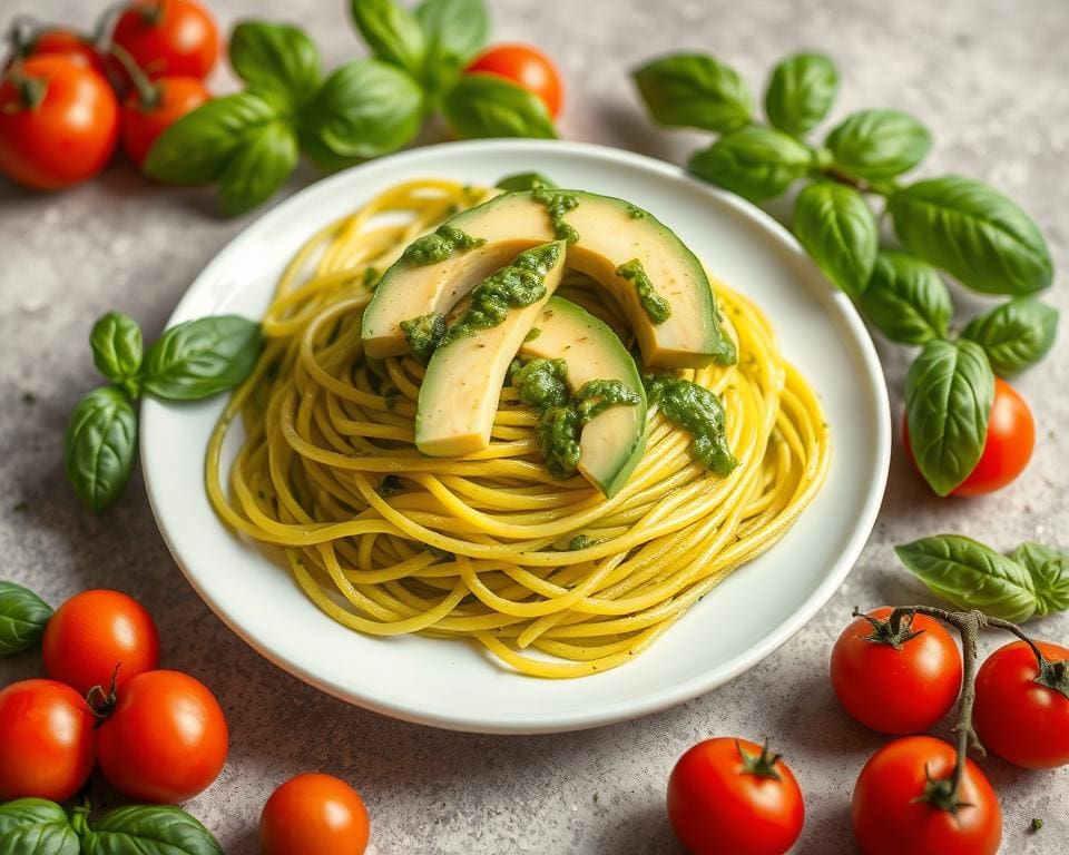 courgette spaghetti met avocado