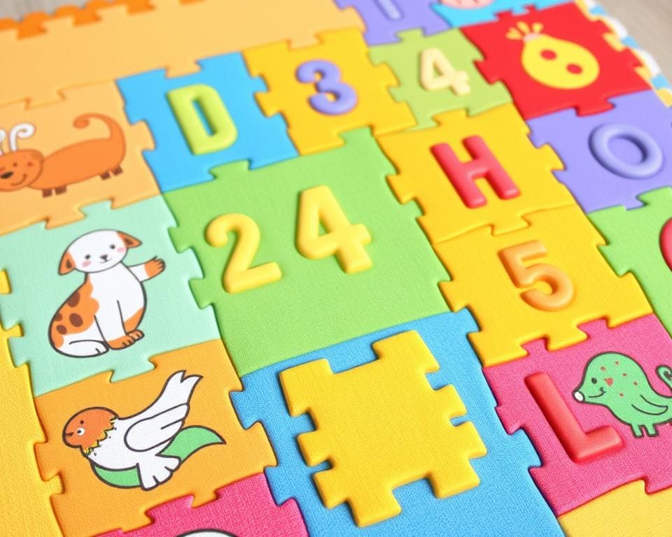 kinderspeelkleed met educatieve puzzels