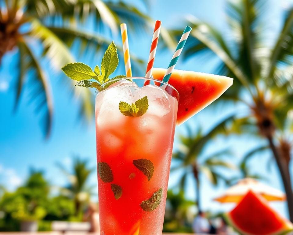 Zomerse cocktail met watermeloen